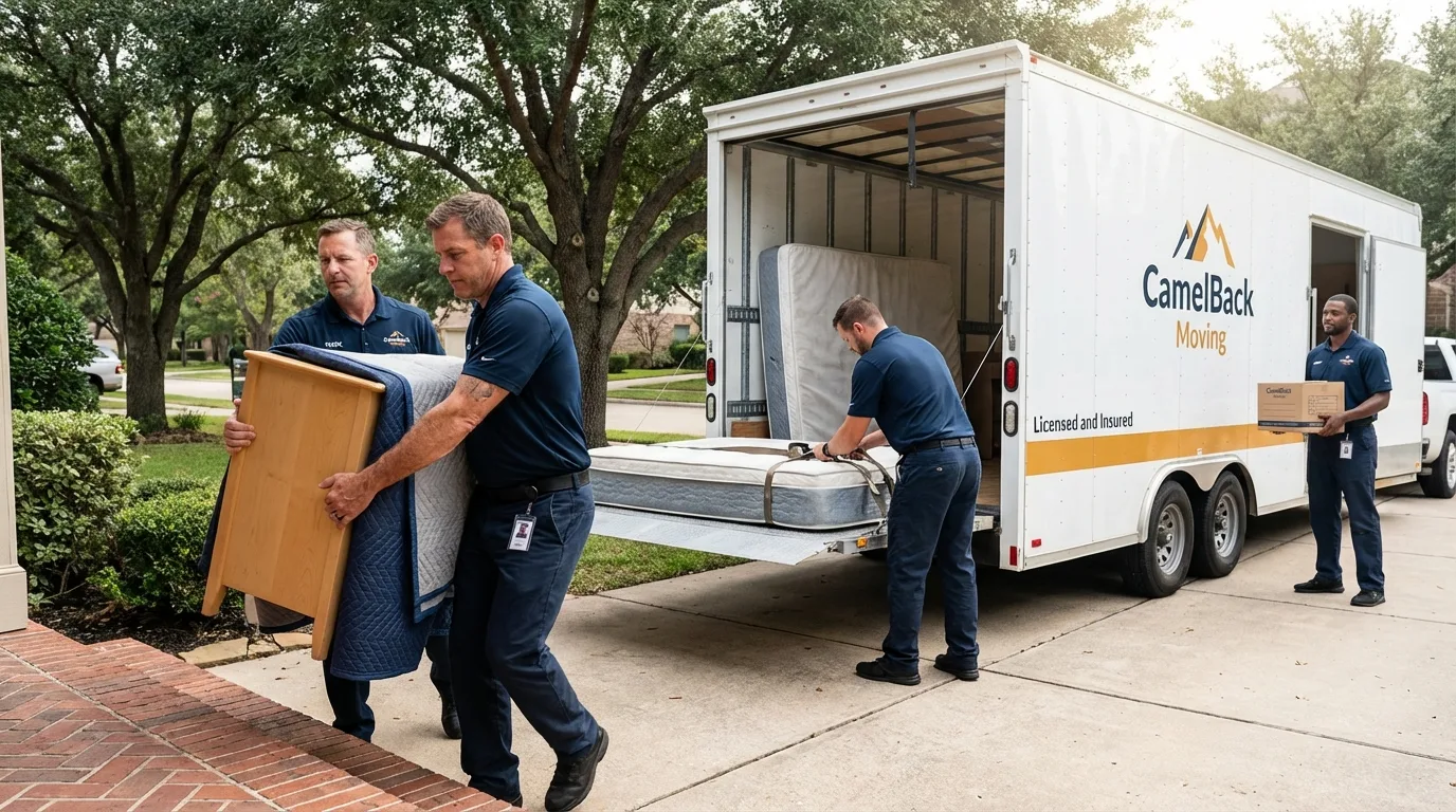 Crew loading residential truck for cross-state move from Maryville, TN