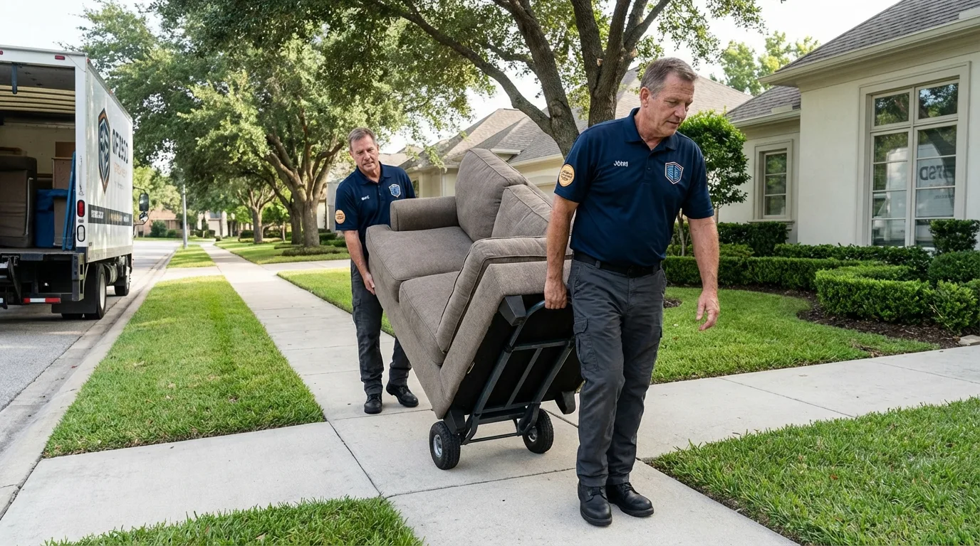 Local residential moving crew loading furniture in Maryville, TN