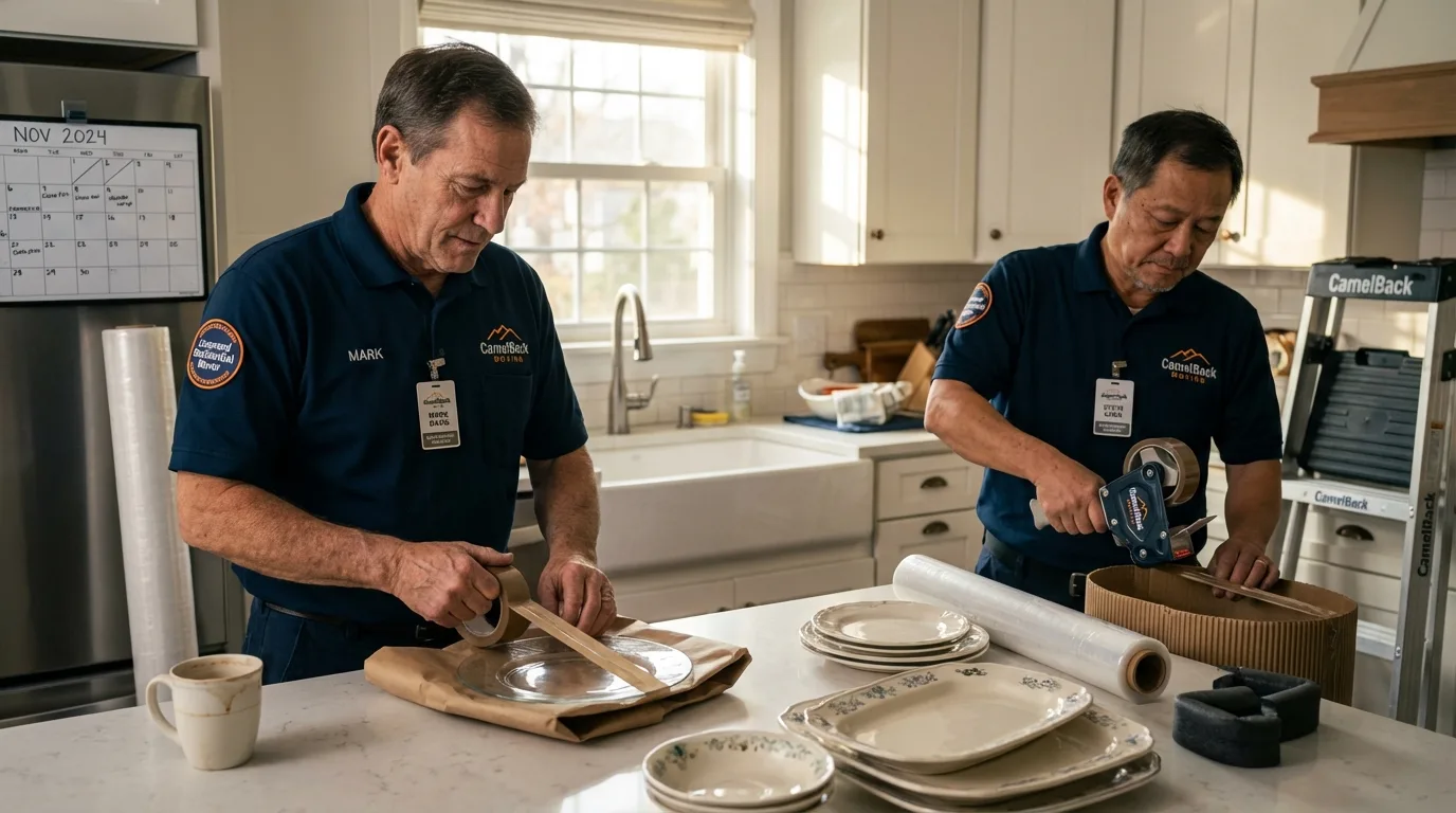 Professional crew packing kitchen dishware in Maryville, TN